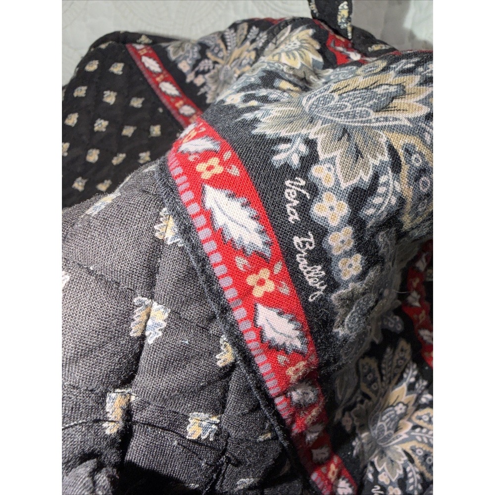 Vintage Vera Bradley Retired 2002 Classic Black Norwegian LG Duffel Travel Bag - Picture 4 of 12